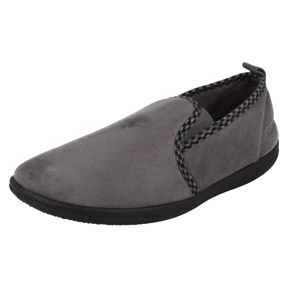 (UK 8, Grey) Mens Padders Memory Foam Full Slippers Lewis