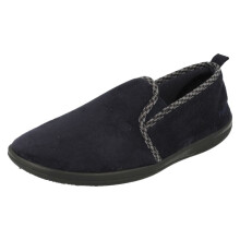 (UK 12, Navy (Blue)) Mens Padders Memory Foam Full Slippers Lewis