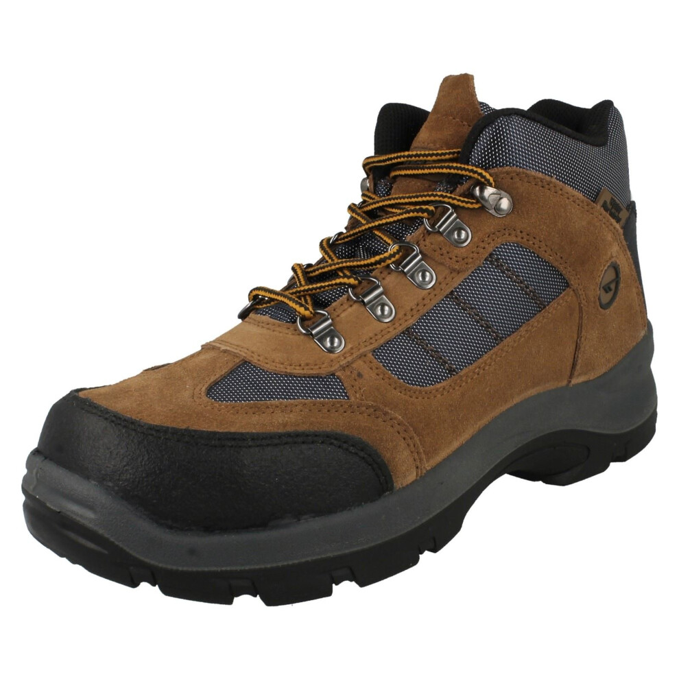 (UK 7, Brown) Mens Hi-Tec Safehike Mid Safety Boots
