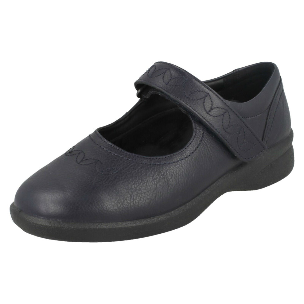 (UK 4, Navy (Blue)) Ladies Padders Dual Fit Flat Shoes Sprite 2 - 3E/4E Fit