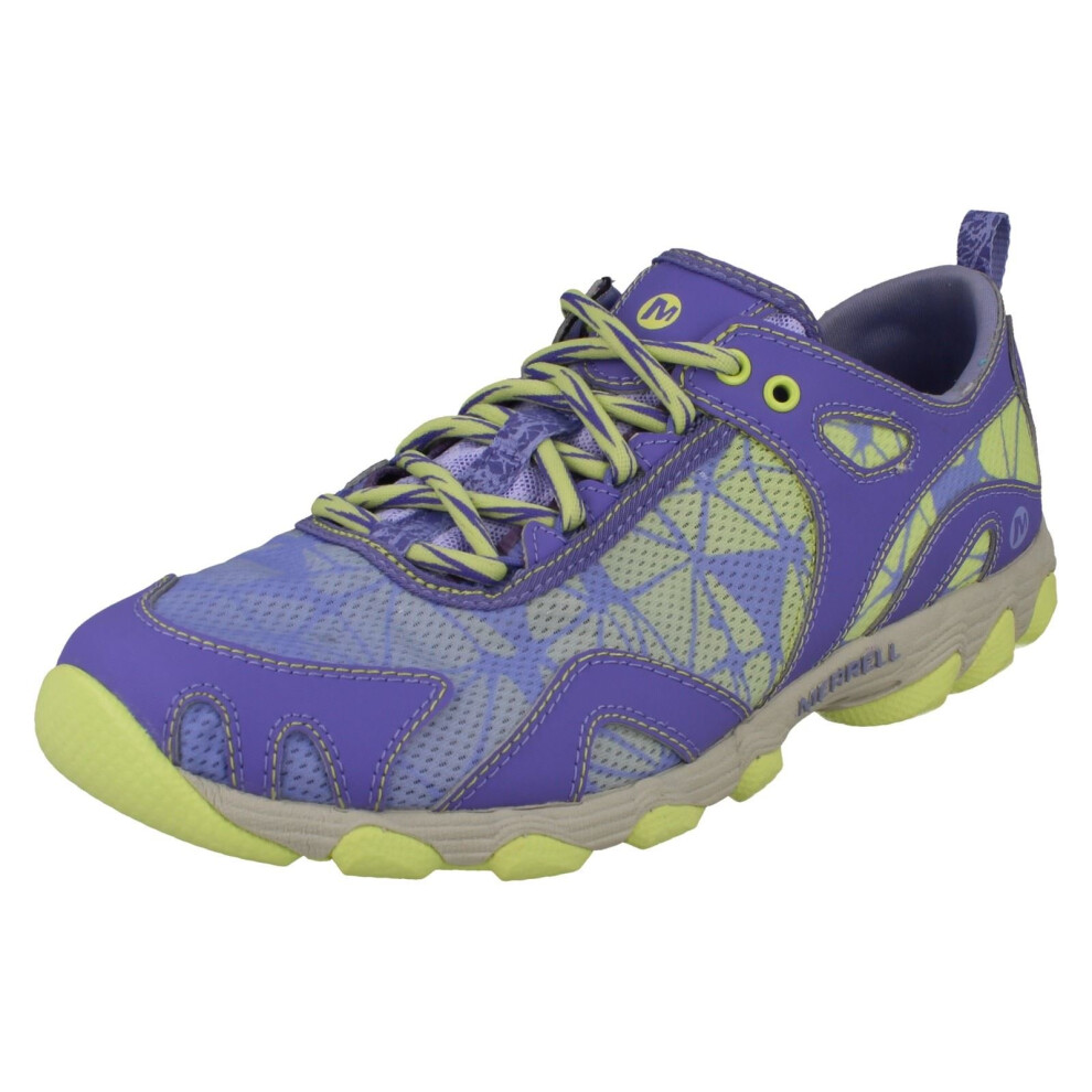 (UK 4.5, Light Purple/Yellow (Purple)) Ladies Merrell Trainers Hurricane Lace