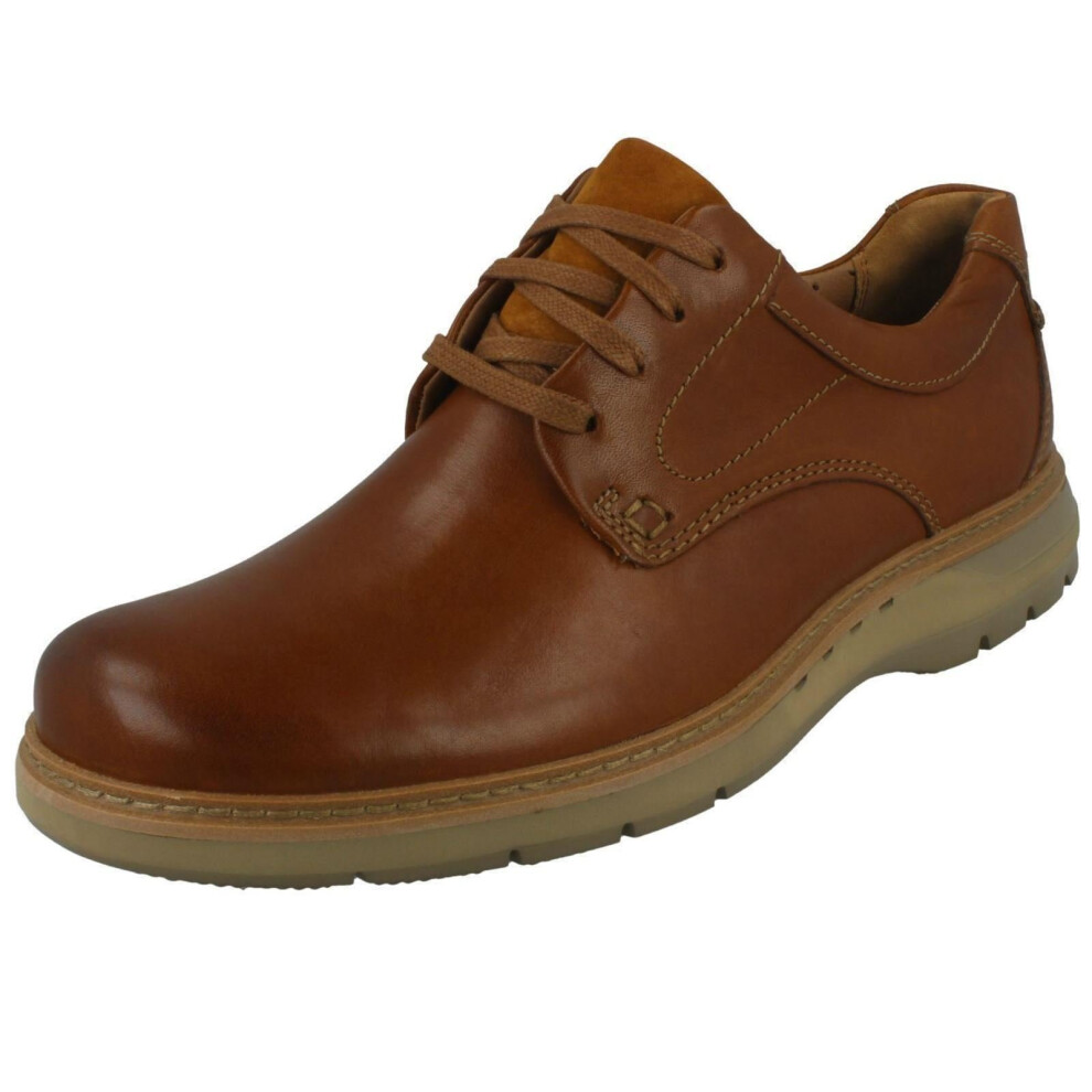 (UK 10, Dark Tan (Brown)) Mens Clarks Casual Shoes Un Ramble Lo - G Fit