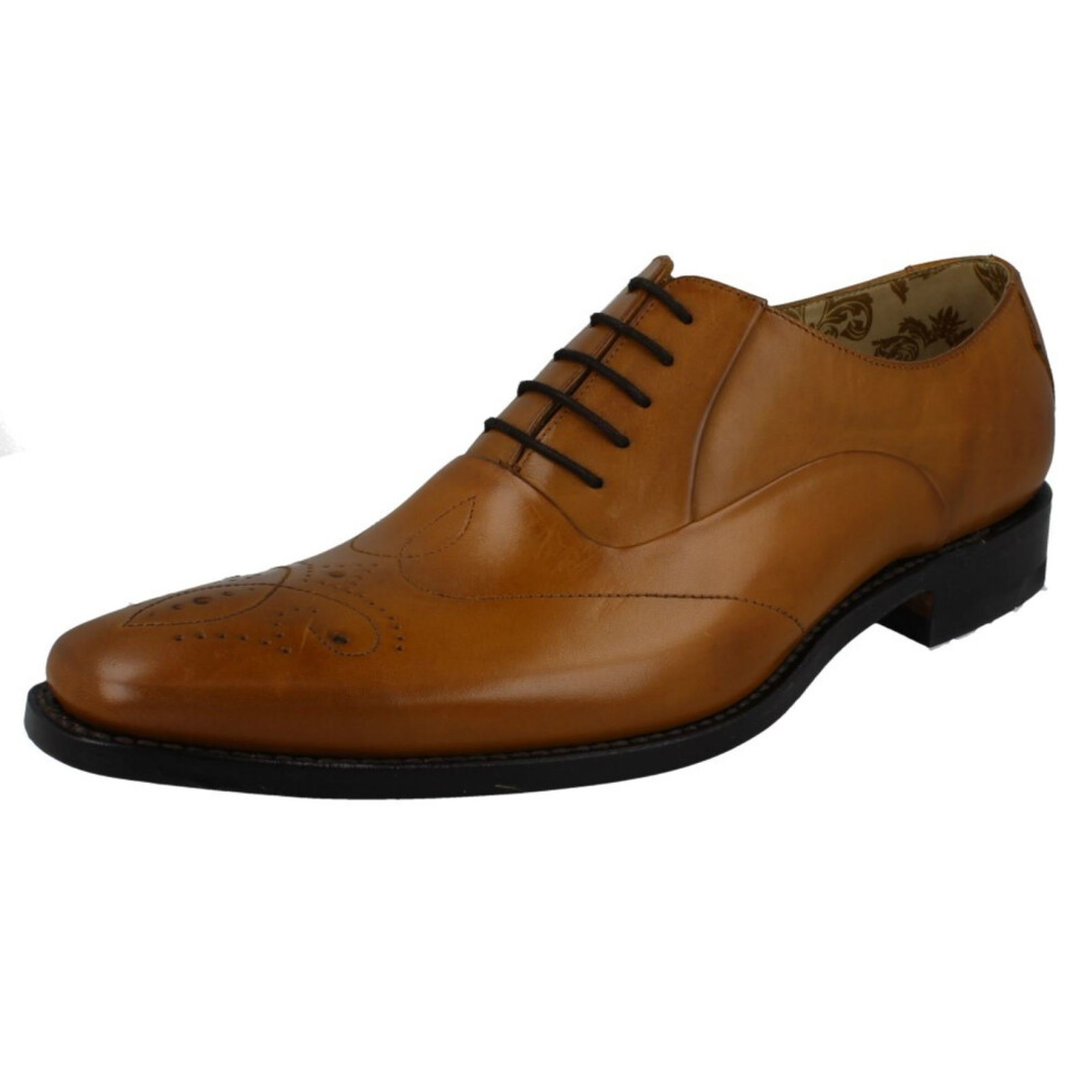 (UK 9, Tan (Brown)) Mens Loake Smart Leather Lace Up Shoes Gunny - F Fit