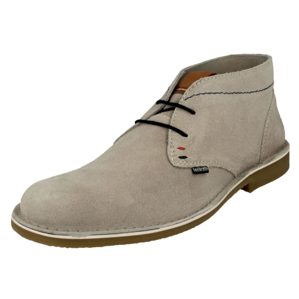 (UK 7, Light Beige (Beige)) Mens Lambretta Lace Up Desert Boots Brighton