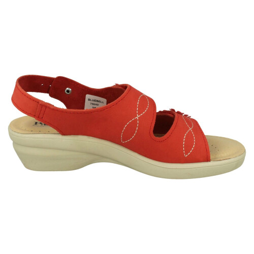 Padders (UK 8, Red) Ladies Padders Hook & Loop Sandals Bluebell - E Fit 2