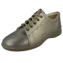 (UK 4, Metallic (Gold)) Ladies Padders Wide Fitting Casual Lace Up Shoes Refresh2
