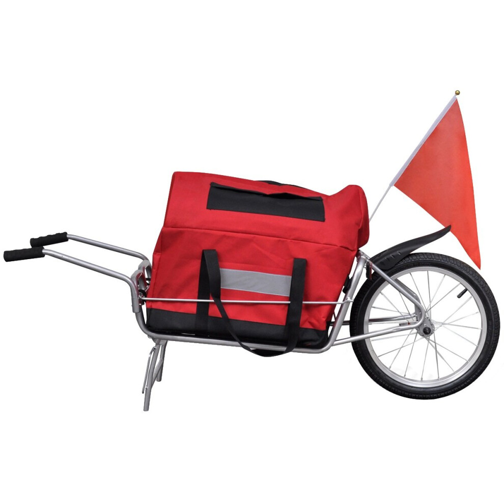 Vidaxl Bike Trailer One-Wheel With Storage Bag Cargo Bicycle Cart Bike Wagon