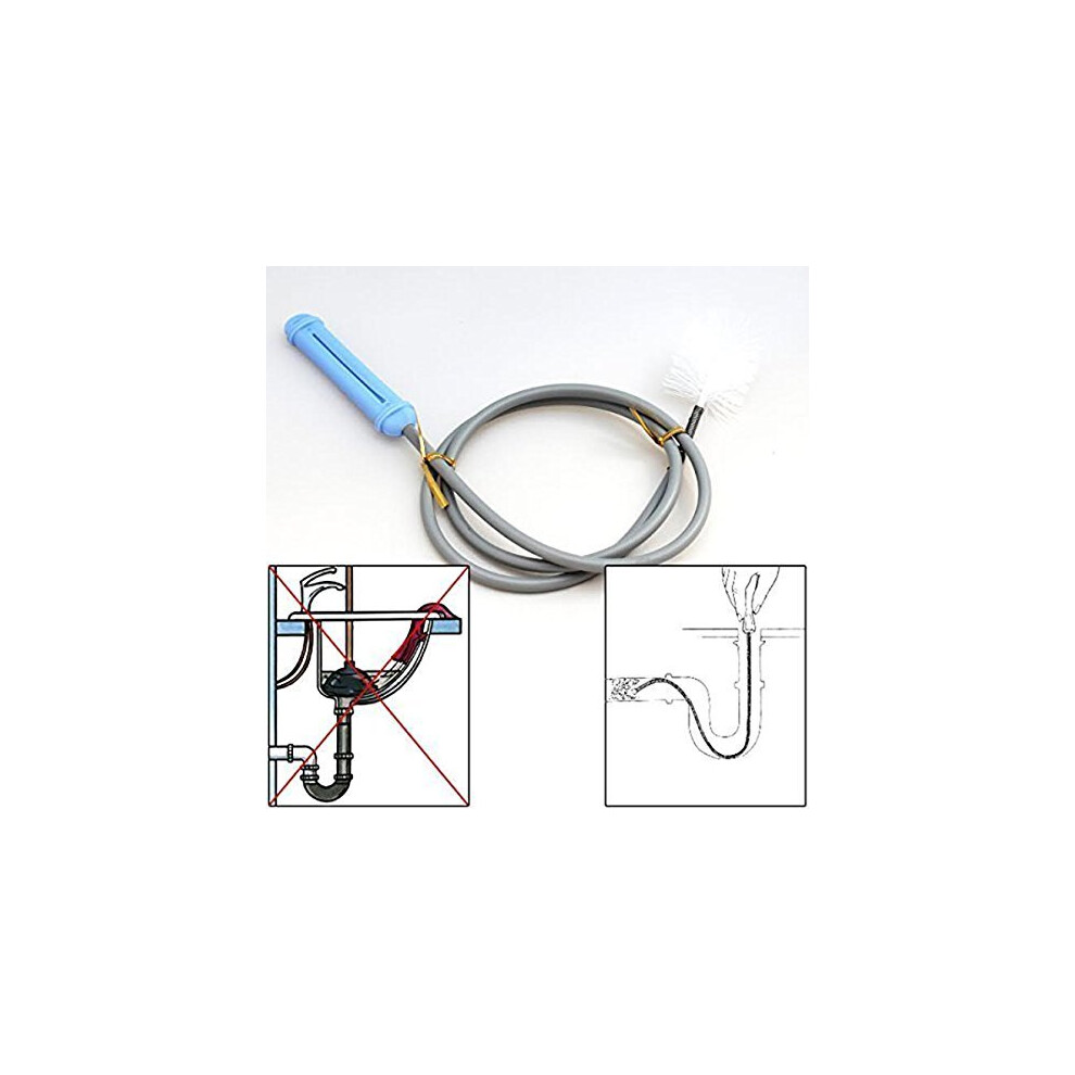 1m Sink Unblocker Rod - Hair Removal Tool for Sinks, Baths & Showers | Large Head, Flexible Steel, No Chemicals