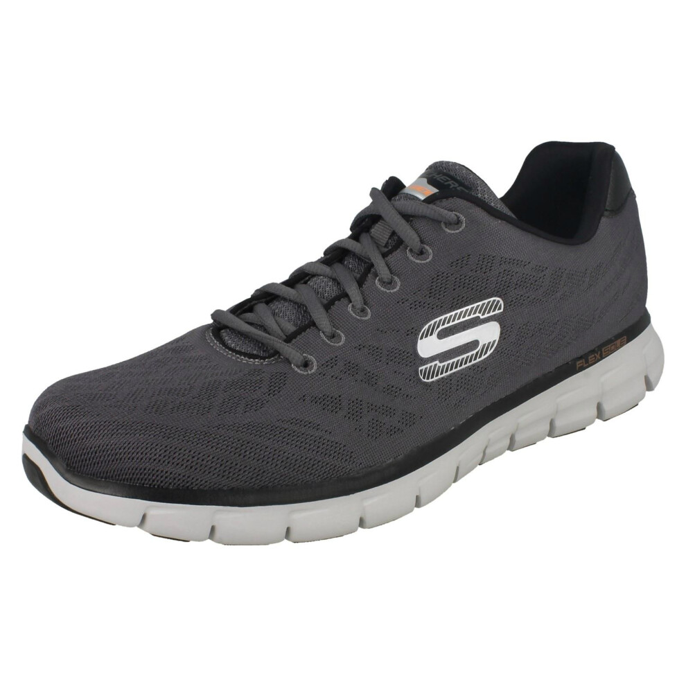 (UK 6, Charcoal/Black (Grey)) Mens Skechers Casual Trainer Synergy Fine Tune