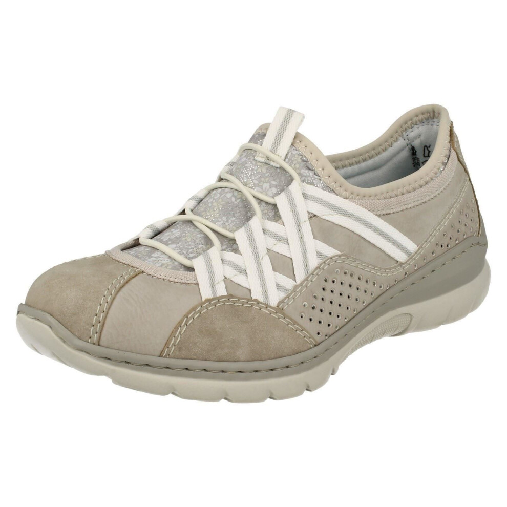 (UK 6, Grey Combi (Grey)) Ladies Rieker Lightweight Trainers L3256