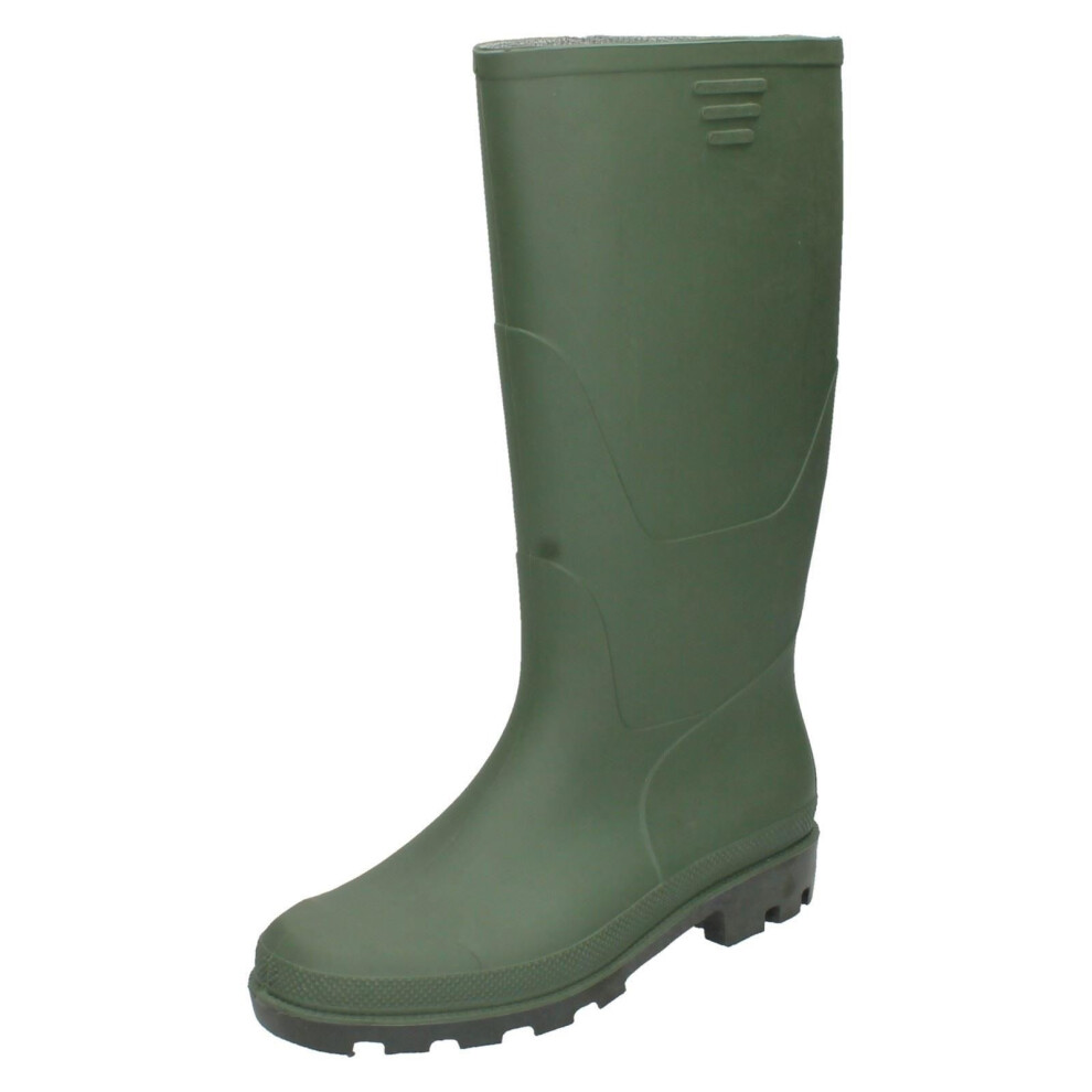 (UK 7, Green) Mens Spot On Wellington Boot