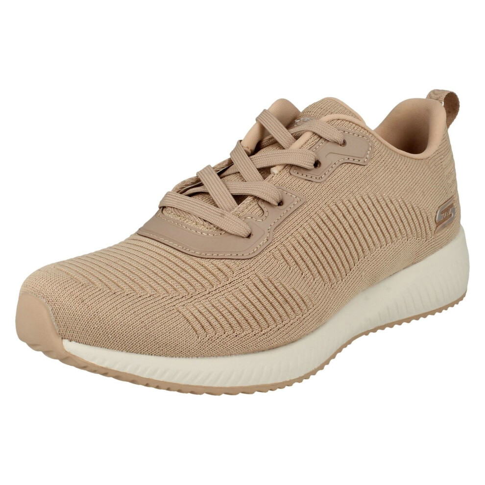 (UK 3, Light Pink (Pink)) Ladies Skechers Bobs Sports Memory Foam Trainers Total Glam 32502