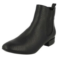 (UK 8, Black) Ladies Spot On Slip On Ankle Boots