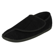 (UK 7, Black) Mens Response Cord Detailed Slippers CTD-825