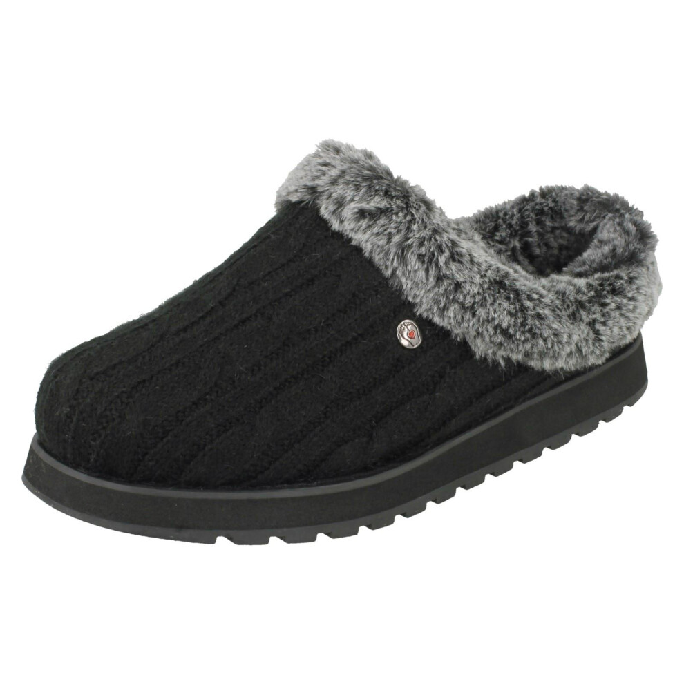 Skechers (Uk 8, Black) Womens Memory Foam Slippers Ice Angel