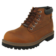 (UK 8, Dark Brown (Brown)) Mens Skechers Casual Waterproof Lace Up Boots Verdict
