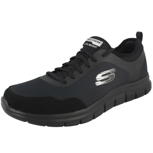 UK 7 Black Mens Skechers Memory Foam Trainers Track Fierce KAT