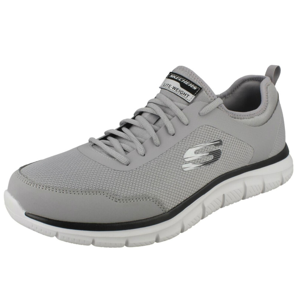 (UK 7, Gray/Black (Grey)) Mens Skechers Memory Foam Trainers Track Fierce KAT