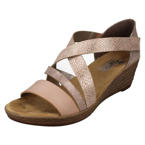 UK 8 Rosa Pink Ladies Rieker Sandals 62405