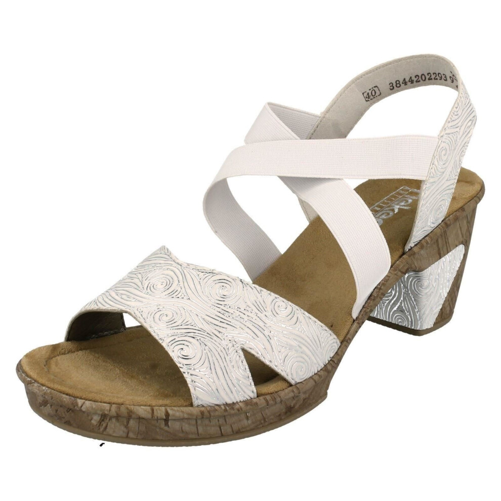 (UK 6.5, Weiss (White)) Ladies Rieker Sandals 69720