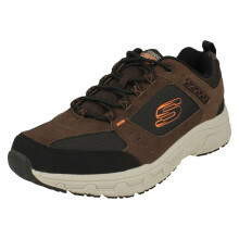 (UK 11, Chocolate/Black (Brown)) Men's Skechers Lace Up Trainer Oak Canyon