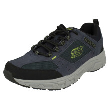 (Blue, UK 7) Mens Skechers Lace Up Trainer Oak Canyon 51893 - Chocolate/Black Leather - UK Size 7 - EU Size 41 - US Size 8