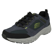 (UK 11, Navy/Lime (Blue)) Men's Skechers Lace Up Trainer Oak Canyon