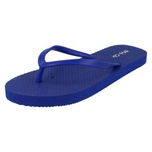 (UK 7, Navy (Blue)) Ladies Spot On Toe Post Flip Flops