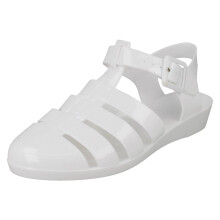 (UK 7, White) Ladies Spot On Casual Jelly Sandals
