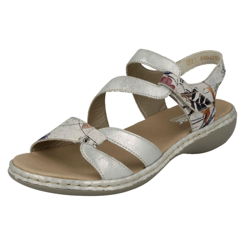 (UK 7.5, Multi) Ladies Rieker Casual Slingback Sandals 65969