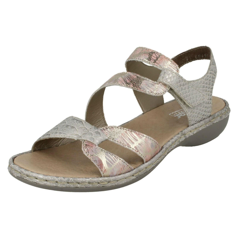 (UK 7.5, Grey) Ladies Rieker Casual Slingback Sandals 65969