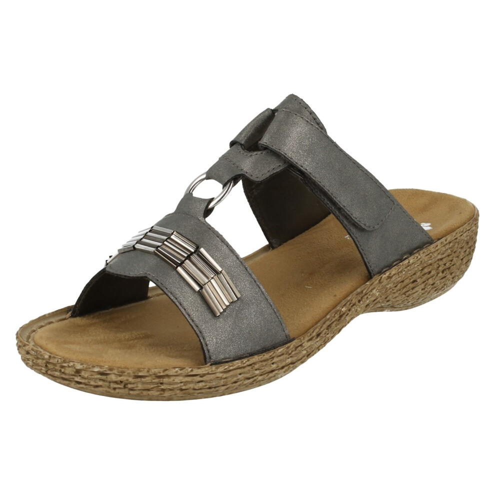 (UK 3.5, Grey) Ladies Rieker Smart Sandals 65860