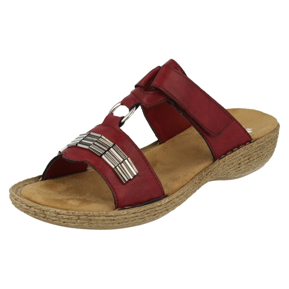 (UK 3.5, Red) Ladies Rieker Smart Sandals 65860