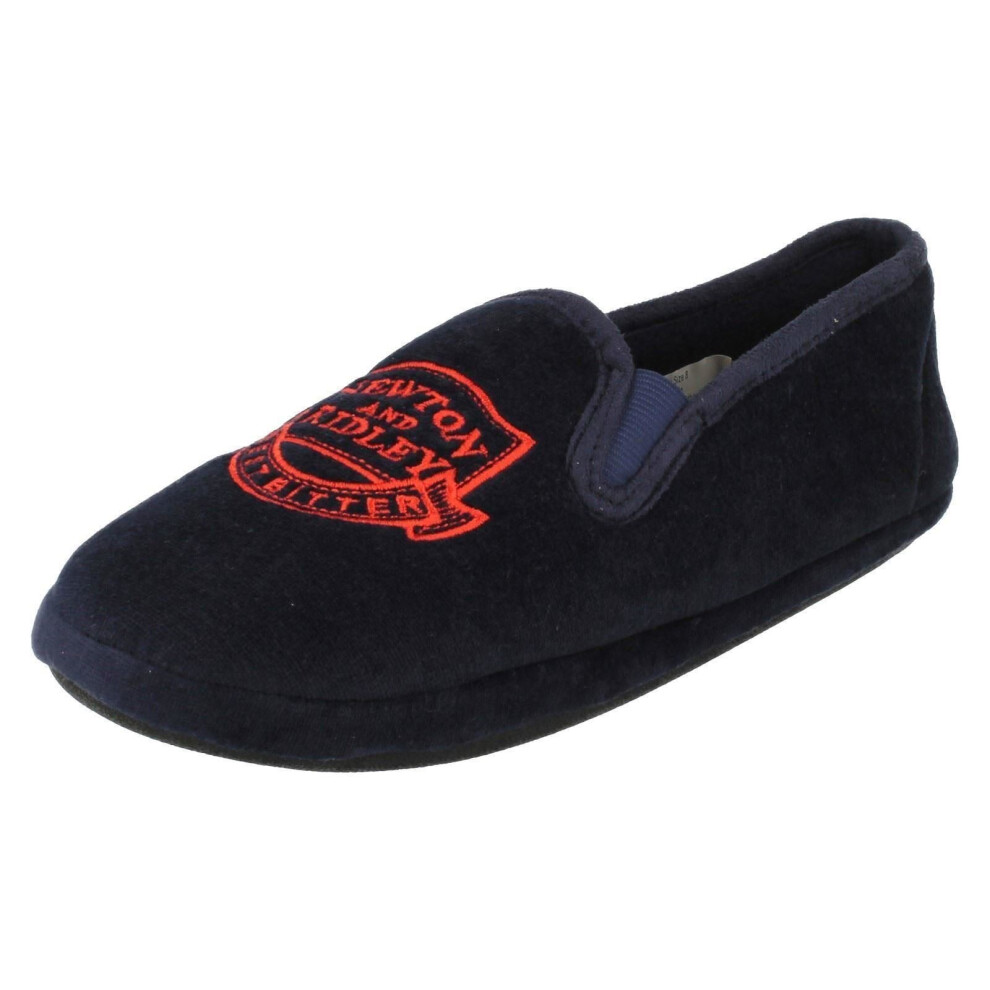 (UK 10, Navy (Blue)) Mens Silent Night Coronation Street Slippers Newton Ridley