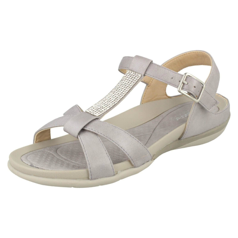 (UK 6, Grey) Ladies Rieker Slingback Sandals V9463