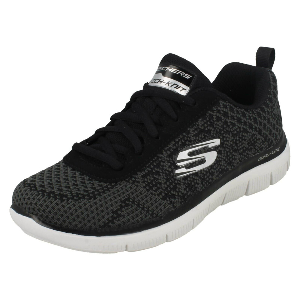 (UK 10.5 Child, Black/Charcoal (Black)) Boys Skechers Lace Up Trainers Golden Point 97453