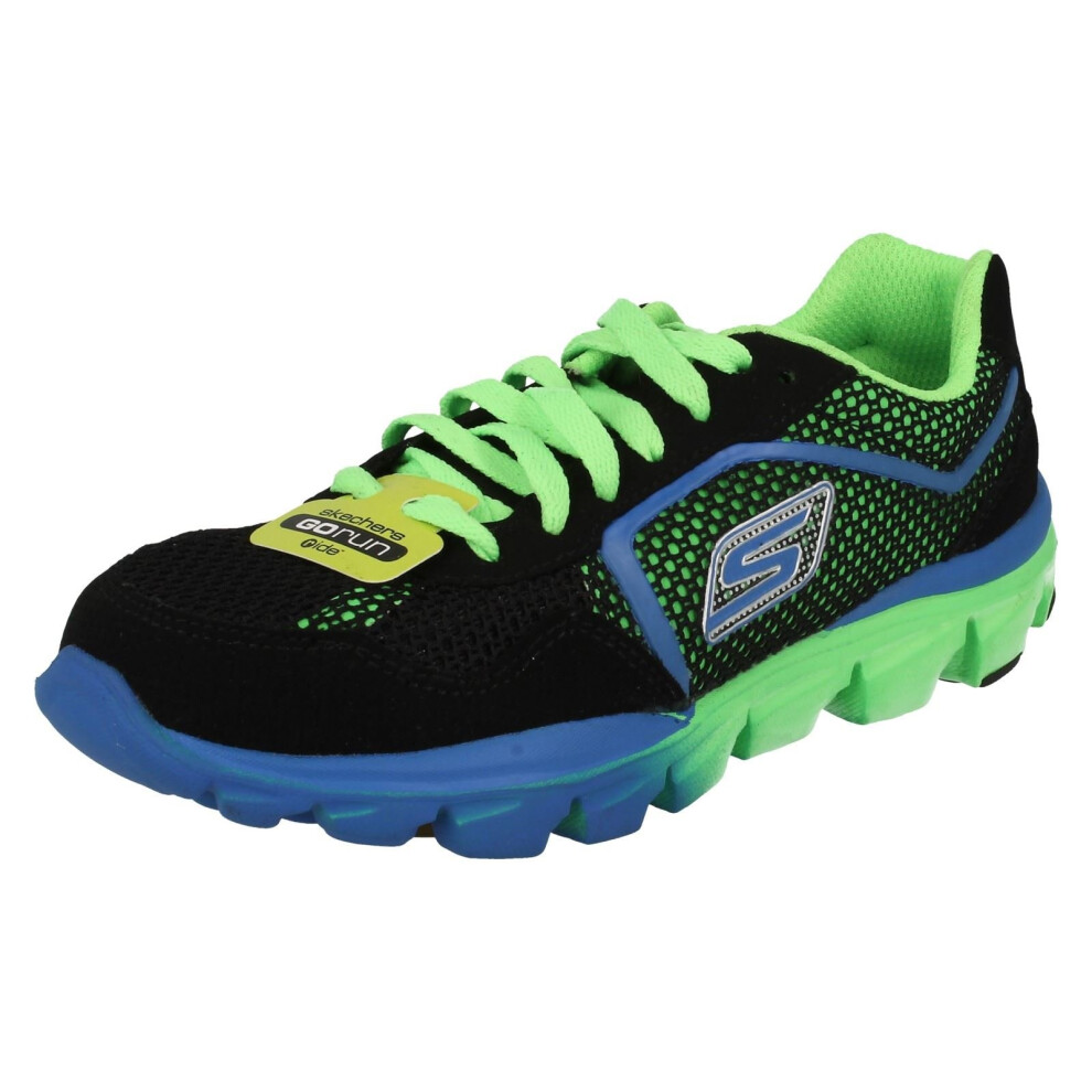 (UK 10.5 Child, Black/Green (Black)) Boys Skechers Go Run Ride Trainers Supreme 95672