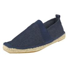 (UK 7 Child, Blue Denim (Blue)) Boys Spot On Slip On Canvas F2104#C