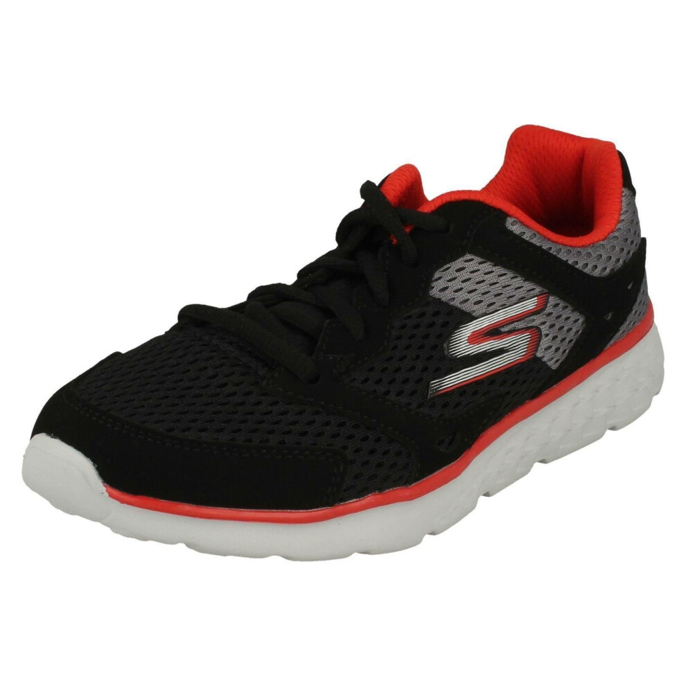 (UK 11.5 Child, Black/Grey/Red (Black)) Boys Skechers Casual Lace Up Trainers Zodox 97681