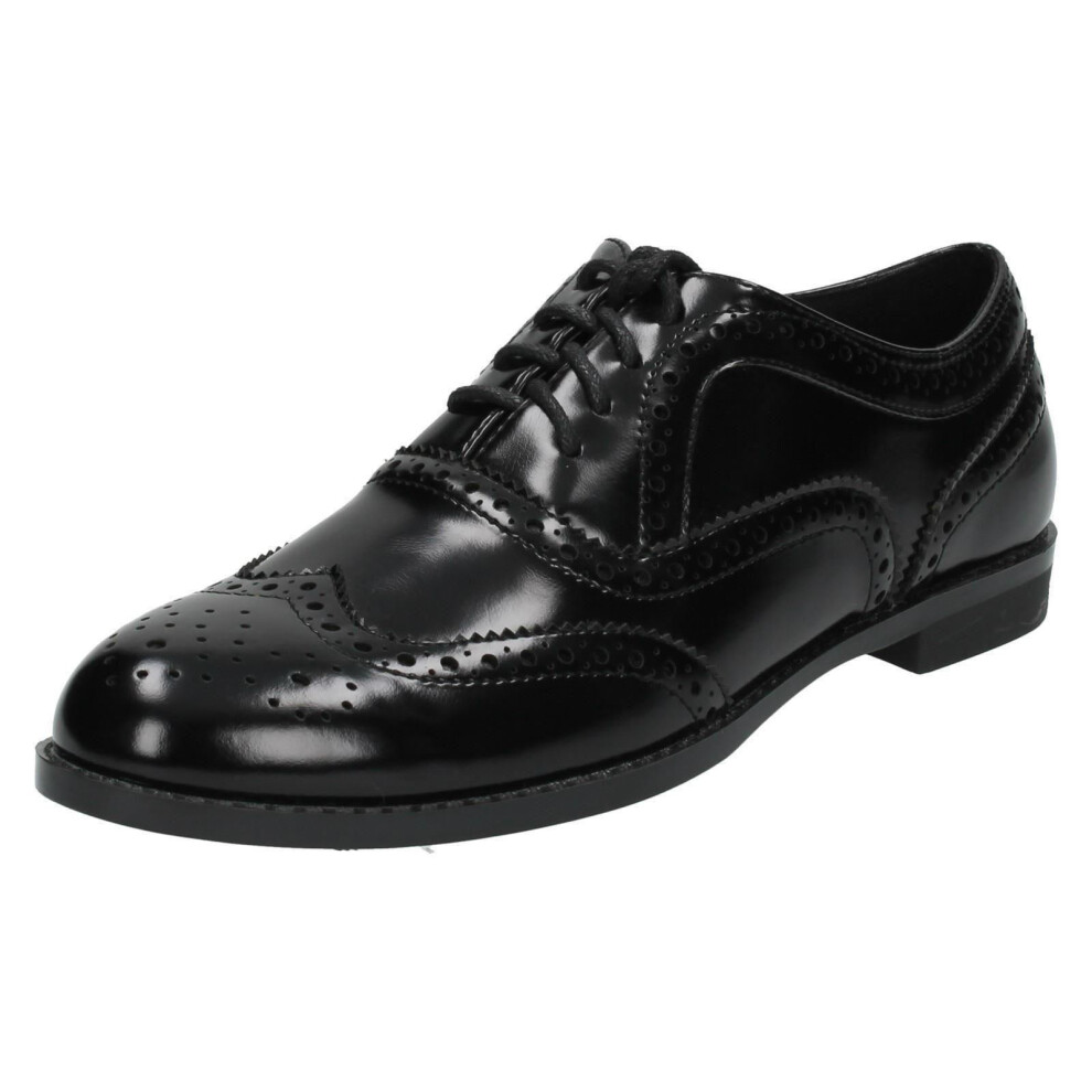 Spot On (Uk 6, ) Ladies Casual Brogue Style Shoes Black