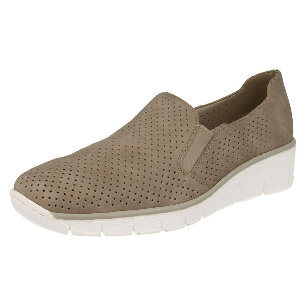 (UK 7.5, Grey) Ladies Rieker Casual Slip On Shoes 53765