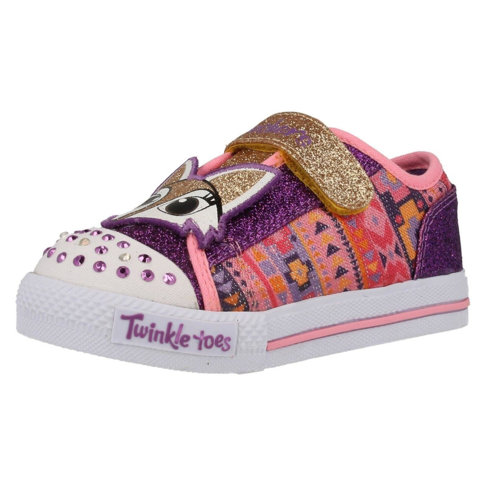 (UK 4 Infant, Purple Multi (Purple)) Girls Twinkletoes by Skechers Casual Pumps Critter Buds