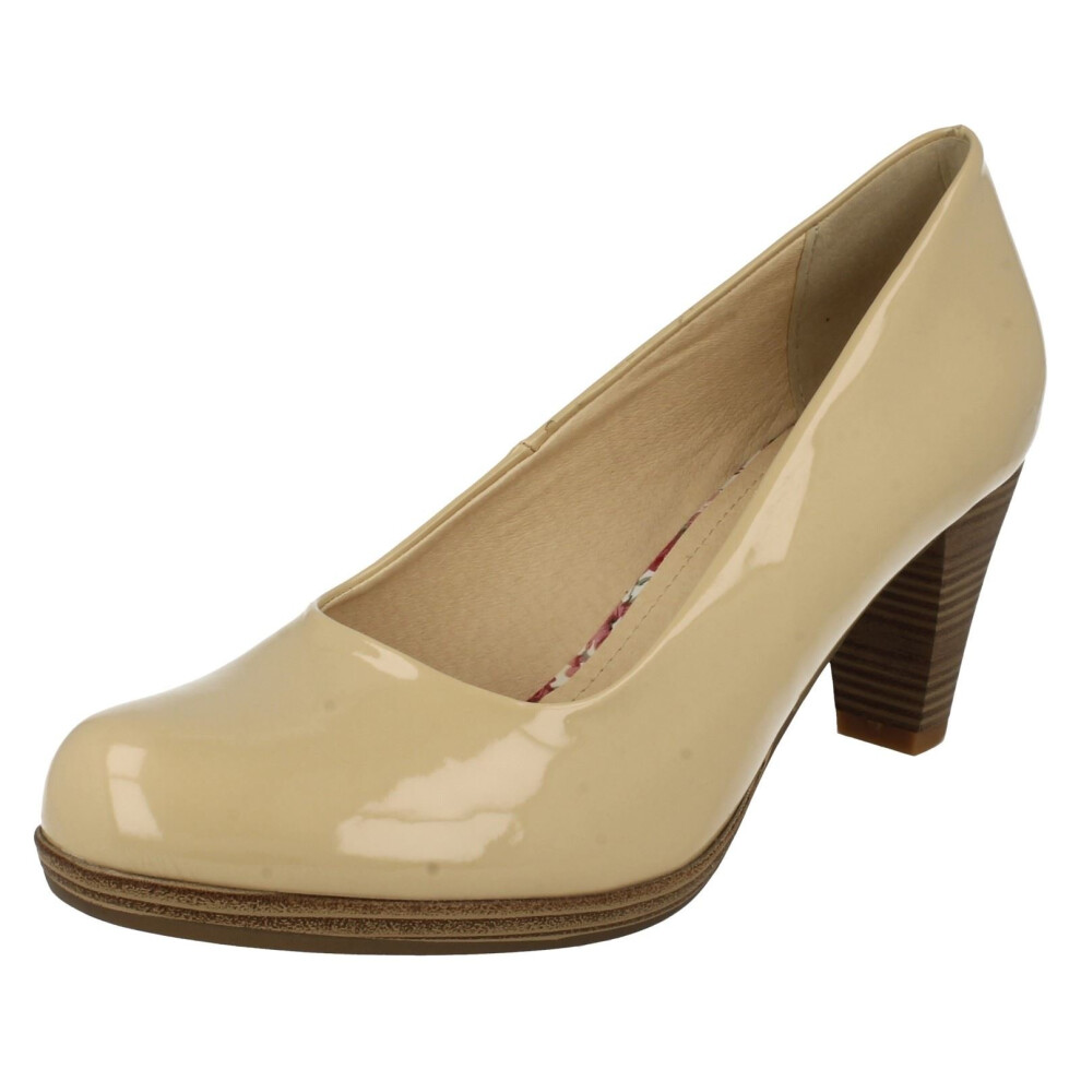 (UK 8, Beige) Ladies Rieker Court Heels 41160