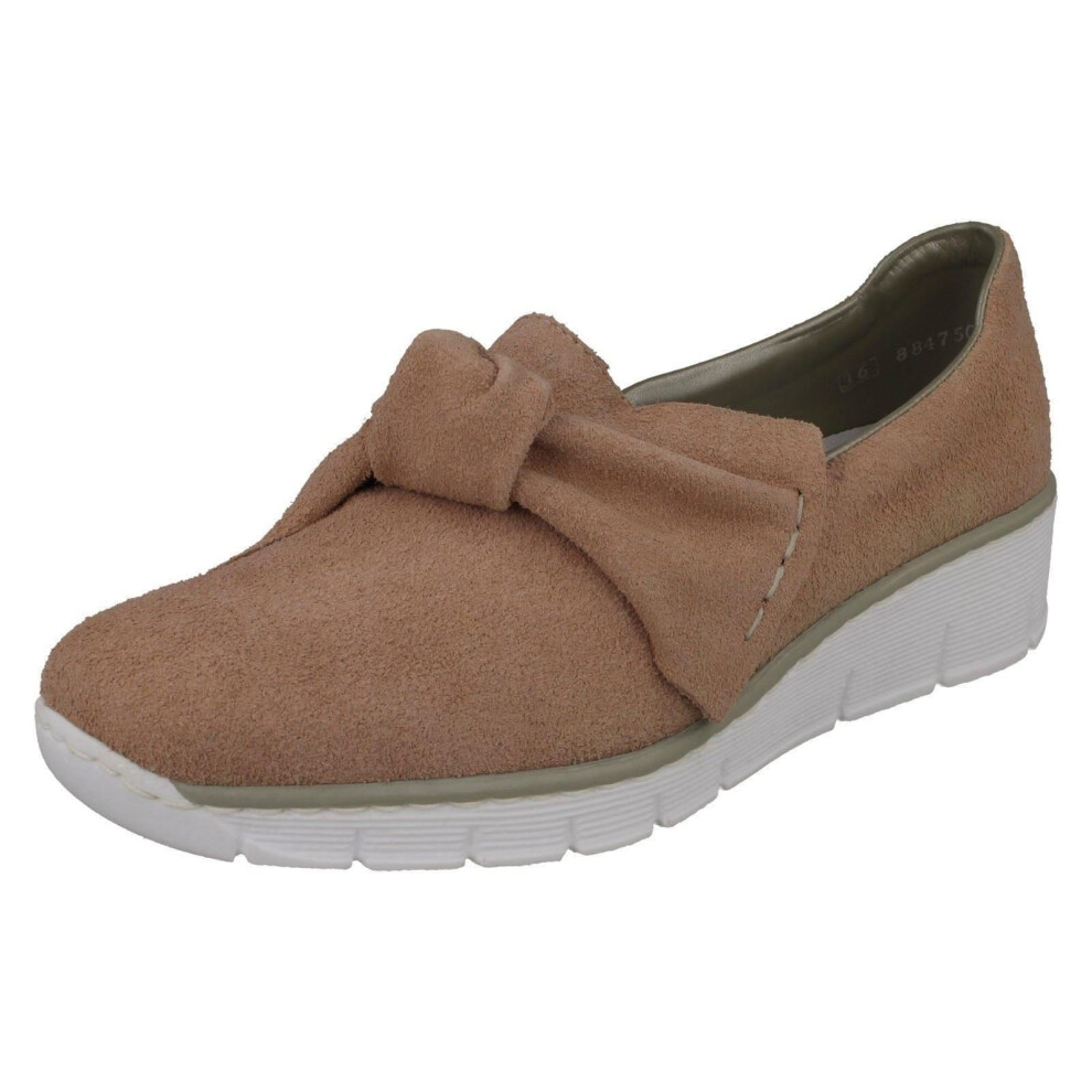 (UK 6, Rosa (Pink)) Ladies Rieker Bow Detailed Heeled Shoes 537Q4