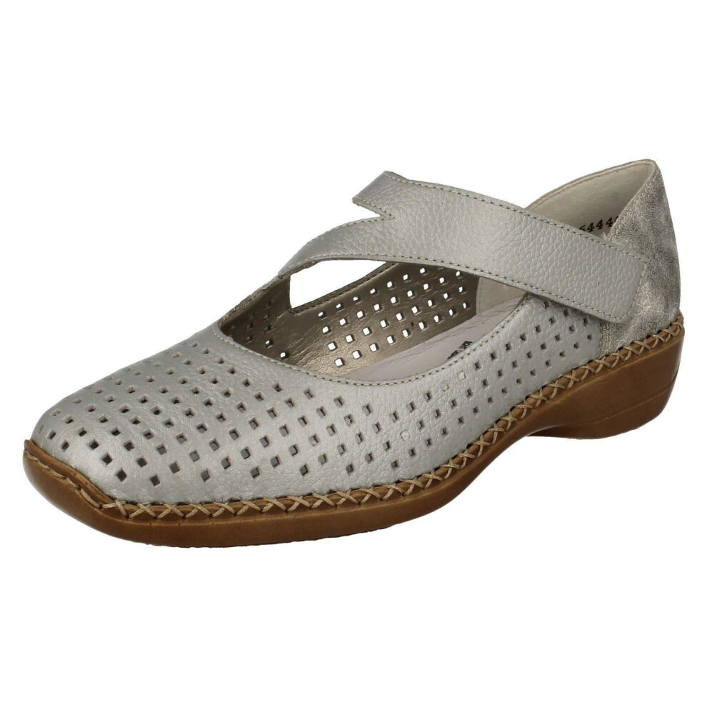 Rieker (Uk 6, Silver/Platinum (Silver)) Ladies Casual Everyday Shoes 41345