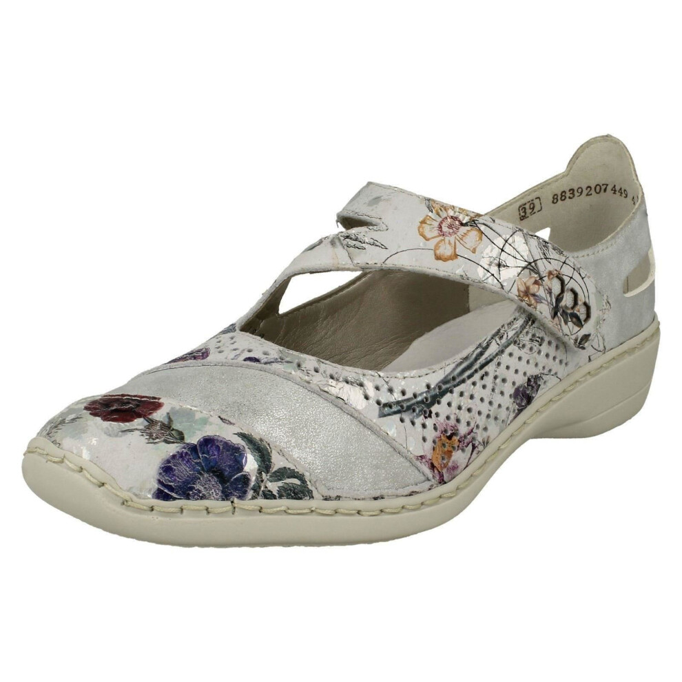 (UK 6, Multi) Ladies Rieker Casual Flat Shoes 41346