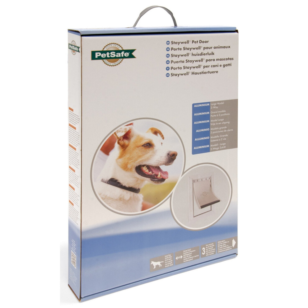 (50 x 33cm, White) Petsafe Staywell Heavy Duty Aluminium Dog Door