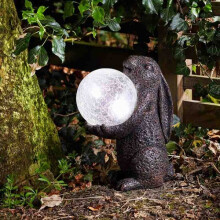Solar Garden Magic Hare / Rabbit holding Colour Changing LED Ball Light