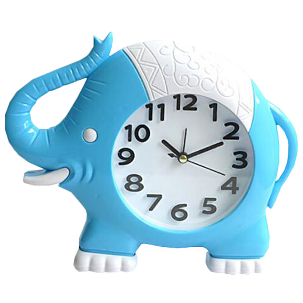 Retro Creative Elephant Noiseless Alarm Clock Kids' Birthday Gift Blue