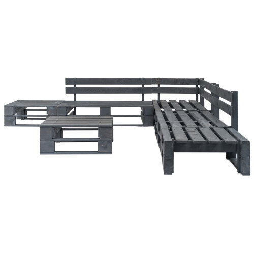 VidaXL vidaXL 6-tlg. Garten-Sofagarnitur aus Paletten Holz Grau 1